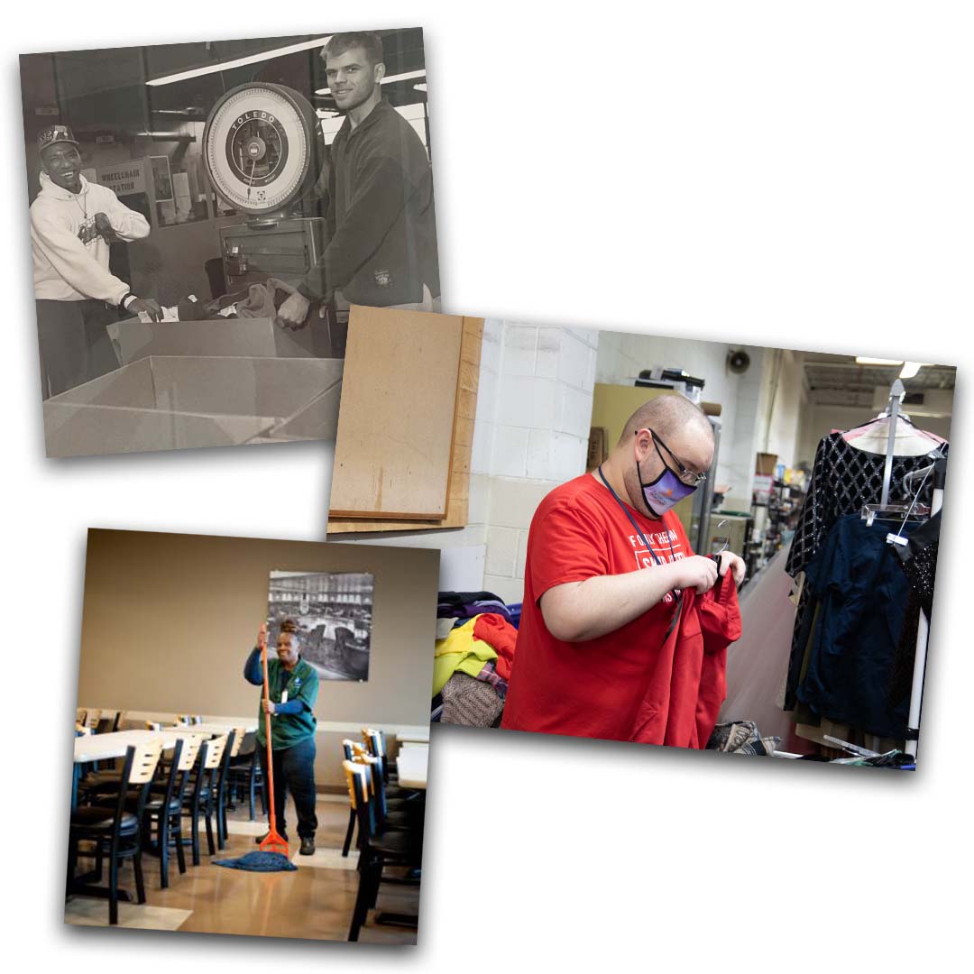Various photos of Goodwill services.