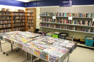 The media section featuring records, DVDs and more.