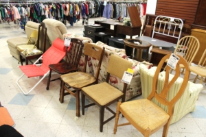 Furniture, mainly chairs, displayed.