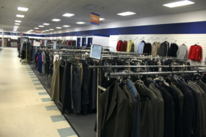 One corner of the store displaying men's clothing options.