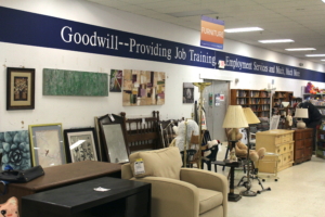 Furniture can be found near the back of the store.